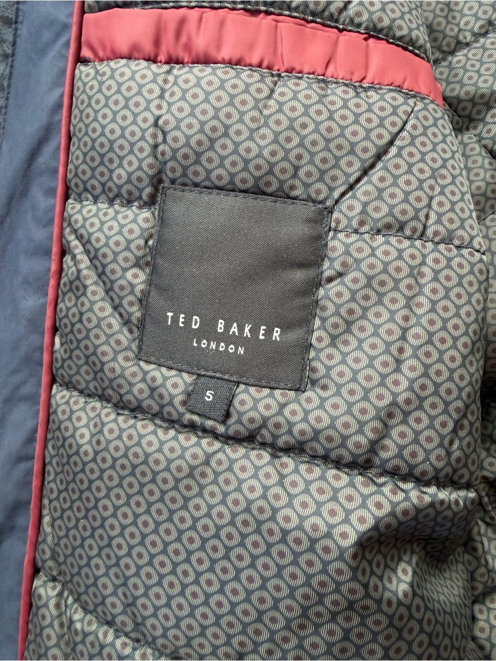 Ted Baker London Men’s Navy Blue Mixed Media Quilted Utility Jacket Size 5 (XL) - Picture 5 of 8